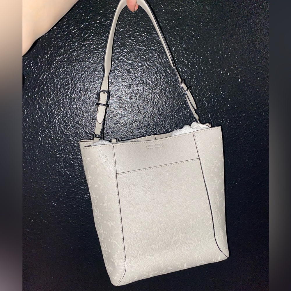 Calvin Klein Denver Perforated Montego Logo Monogram Hobo Bag